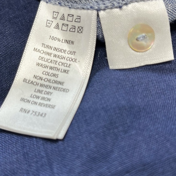 Tahari 100% Linen Long Sleeve Colorblock Oversized Button Down Sz 2X - Picture 9 of 11